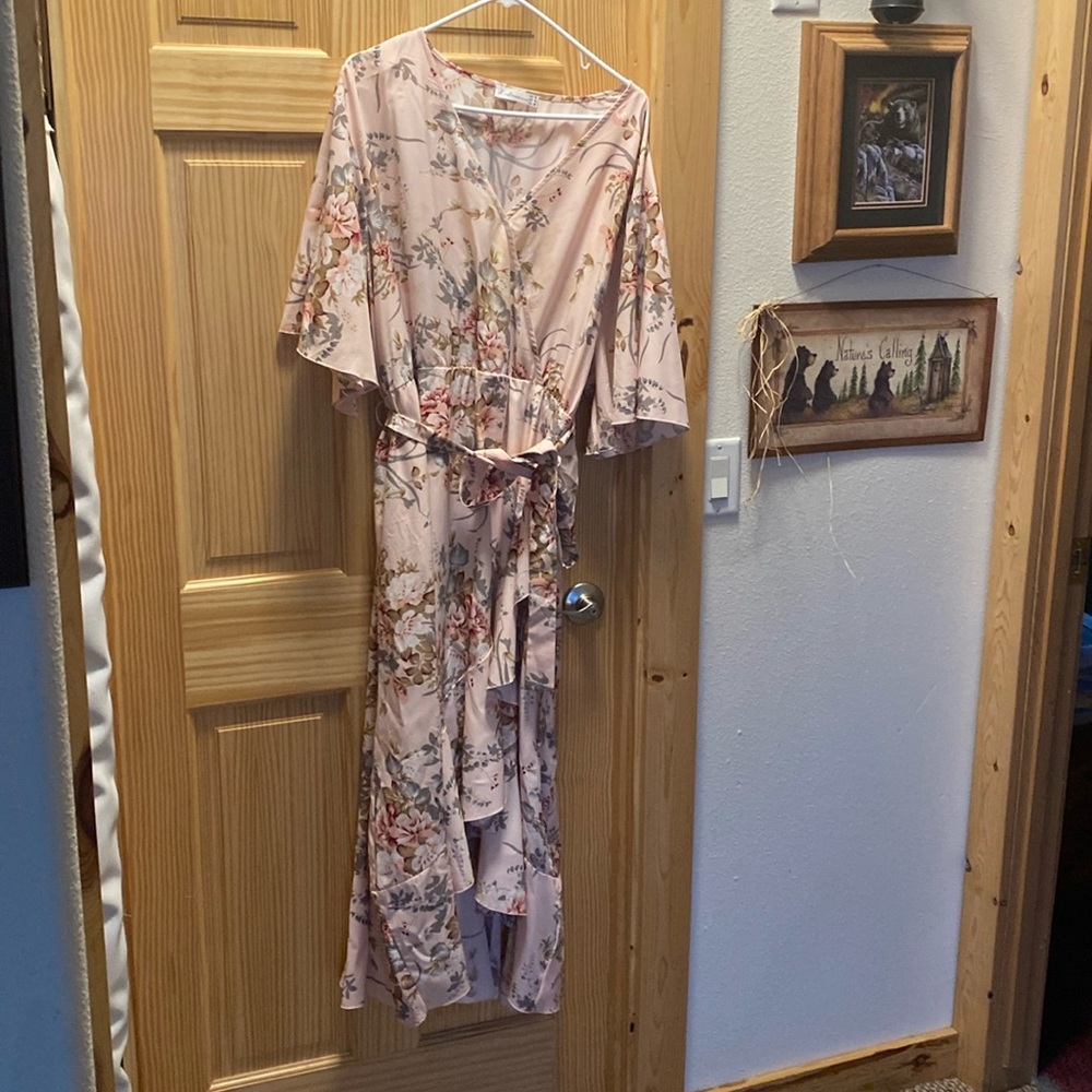 Pink floral dress